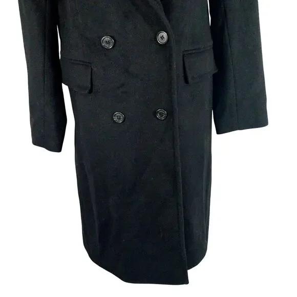 NWT@$340! LAUREN BY RALPH LAUREN! BLACK WOOL BLEND DOUBLE BREAST OVERCOAT! SZ 8 - Picture 5 of 16